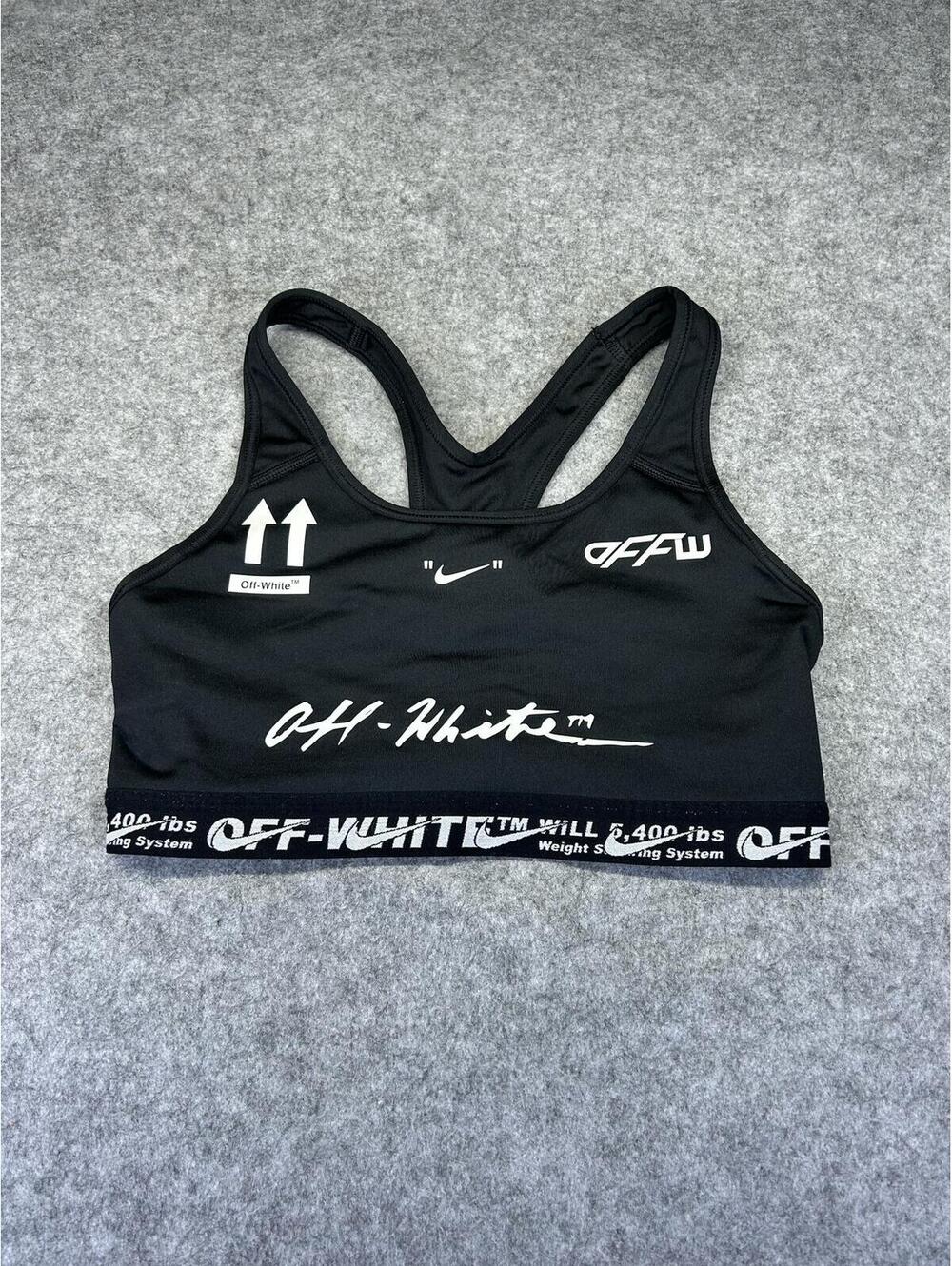 Off-White x Nike Sports Bra Womens M Logo Virgil Branded Waist AOP
